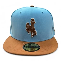 Wyoming Cowboys Light Blue and Brown Two Tone NCAA New Era 59FIFTY Fitted Hat