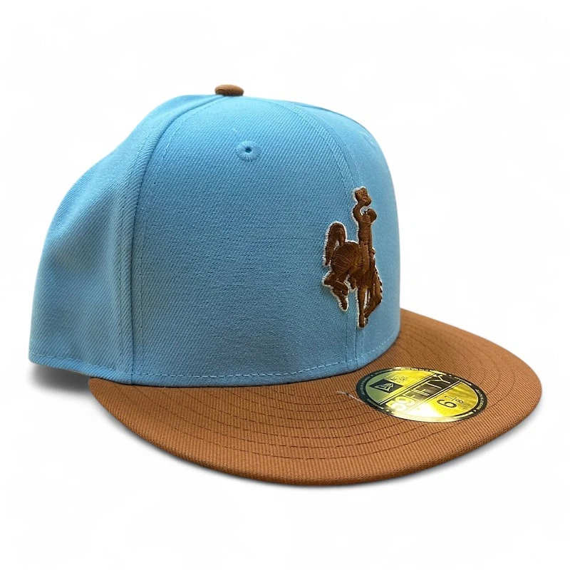 Wyoming Cowboys Light Blue and Brown Two Tone NCAA New Era 59FIFTY Fitted Hat