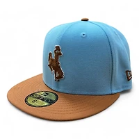 Wyoming Cowboys Light Blue and Brown Two Tone NCAA New Era 59FIFTY Fitted Hat