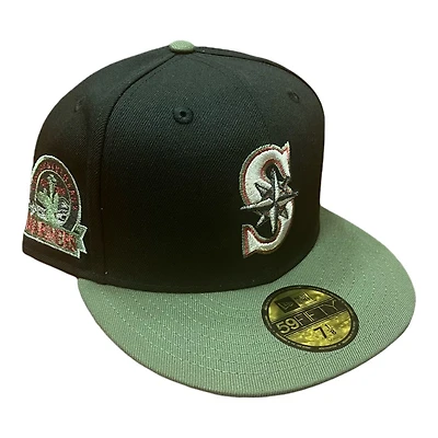 Seattle Mariners Black and Olive 30th Anni Patch Gray UV New Era 59FIFTY Fitted Hat