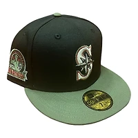 Seattle Mariners Black and Olive 30th Anni Patch Gray UV New Era 59FIFTY Fitted Hat