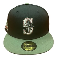 Seattle Mariners Black and Olive 30th Anni Patch Gray UV New Era 59FIFTY Fitted Hat