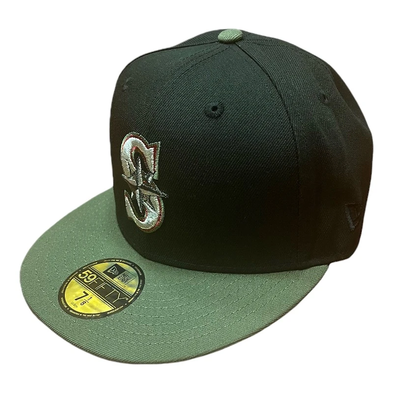 Seattle Mariners Black and Olive 30th Anni Patch Gray UV New Era 59FIFTY Fitted Hat