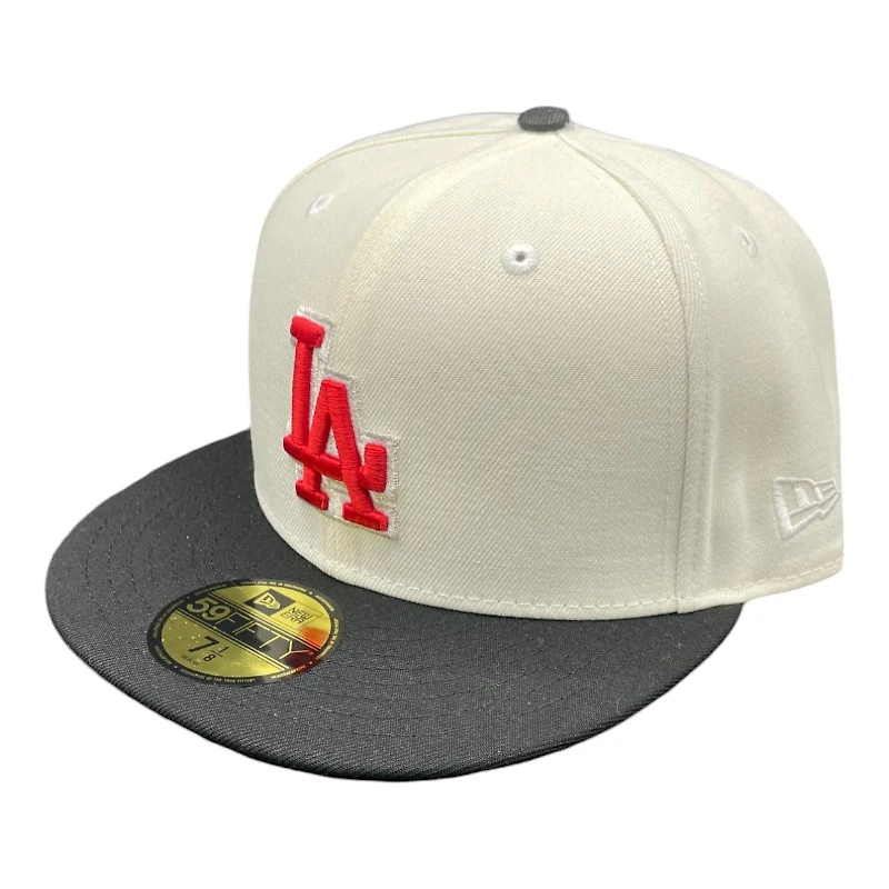 Los Angeles Dodgers Chrome and Graphite Upside Down LA Gray UV 59FIFTY Fitted Hat