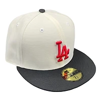 Los Angeles Dodgers Chrome and Graphite Upside Down LA Gray UV 59FIFTY Fitted Hat