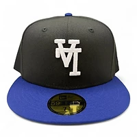 Los Angeles Dodgers Black and Royal Blue Upside Down LA Gray UV 59FIFTY Fitted Hat