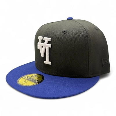 Los Angeles Dodgers Black and Royal Blue Upside Down LA Gray UV 59FIFTY Fitted Hat