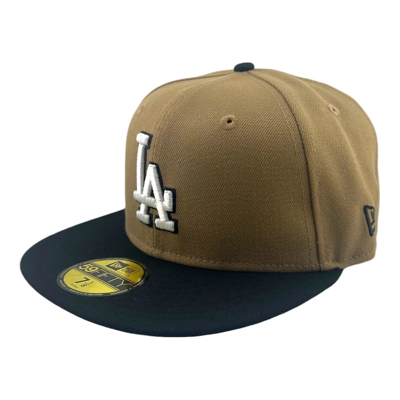 Los Angeles Dodgers Brown and Black "Khaki Fall" Side Batty Gray UV New Era 59FIFTY Fitted Hat