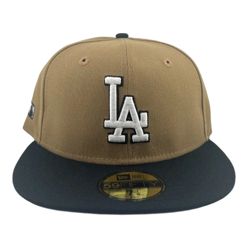 Los Angeles Dodgers Brown and Black "Khaki Fall" Side Batty Gray UV New Era 59FIFTY Fitted Hat