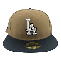 Los Angeles Dodgers Brown and Black "Khaki Fall" Side Batty Gray UV New Era 59FIFTY Fitted Hat