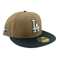 Los Angeles Dodgers Brown and Black "Khaki Fall" Side Batty Gray UV New Era 59FIFTY Fitted Hat