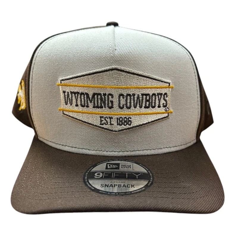 Wyoming Cowboys Brown and White New Era 9FIFTY A-Frame Snapback Hat