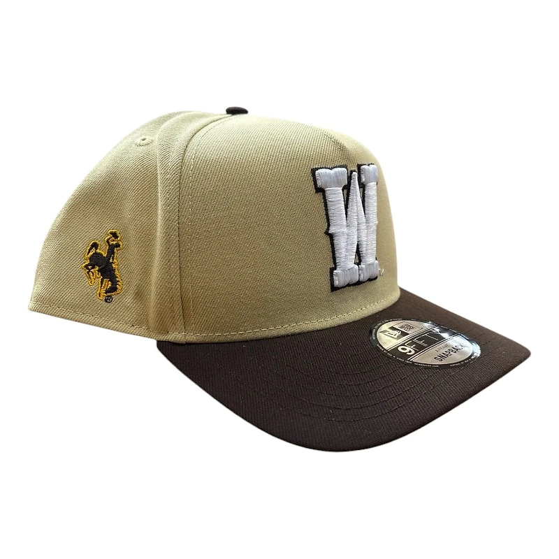 Wyoming Cowboys Khaki and Brown New Era 9FIFTY A-Frame Snapback Hat