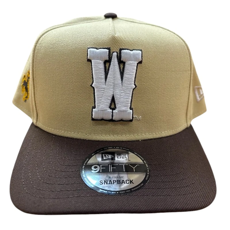 Wyoming Cowboys Khaki and Brown New Era 9FIFTY A-Frame Snapback Hat