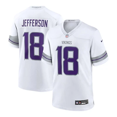 Youth Minnesota Vikings Justin Jefferson White Winter Warrior Alternate Nike Game Jersey
