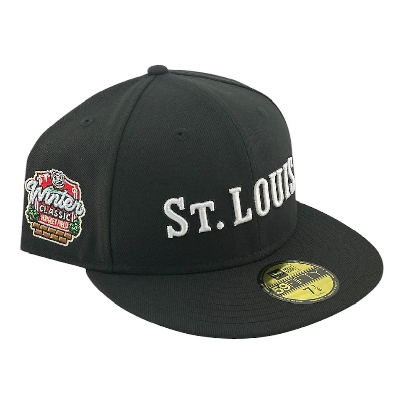 St. Louis Blues Black and White Winter Classic Patch Gray UV New Era 59FIFTY Fitted Hat