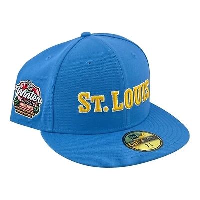 St. Louis Blues Blue and Yellow Winter Classic Patch UV New Era 59FIFTY Fitted Hat