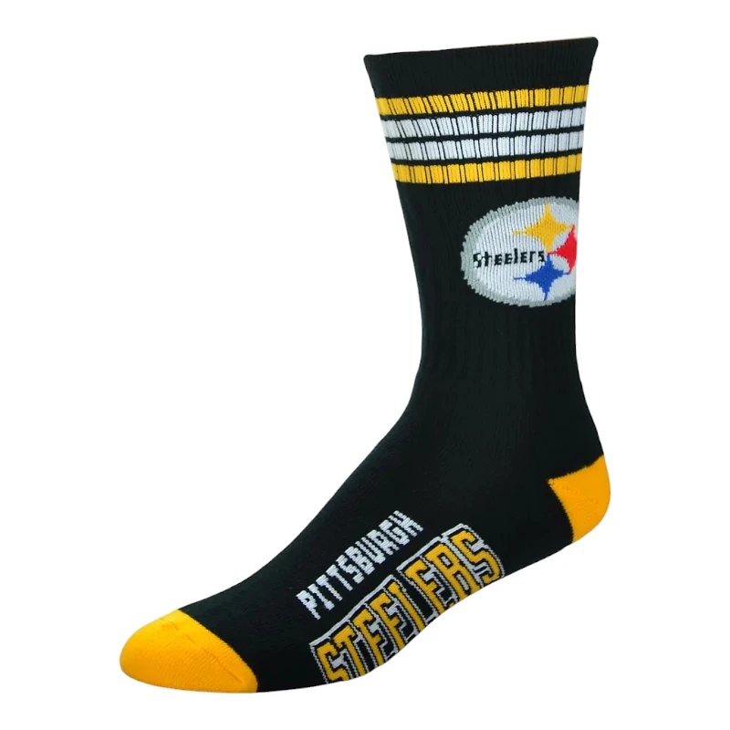 Pittsburgh Steelers For Bare Feet 4 Stripe Deuce Socks