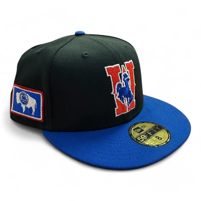 Wyoming Cowboys Black and Royal Blue "Moon Landing" Gold UV New Era 59FIFTY Fitted Hat