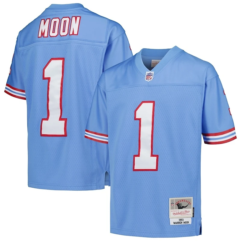 Youth Houston Oilers Warren Moon Mitchell & Ness Light Blue 1993 Throwback NFL Jersey
