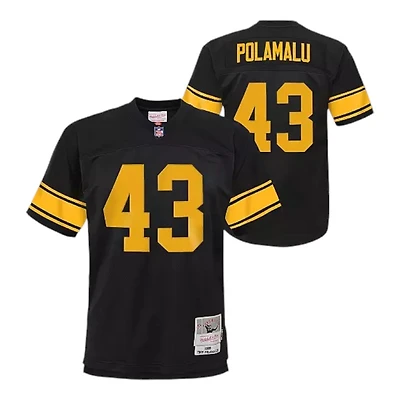 Youth Pittsburgh Steelers Troy Polamalu Mitchell & Ness Black 2008 Throwback NFL Jersey