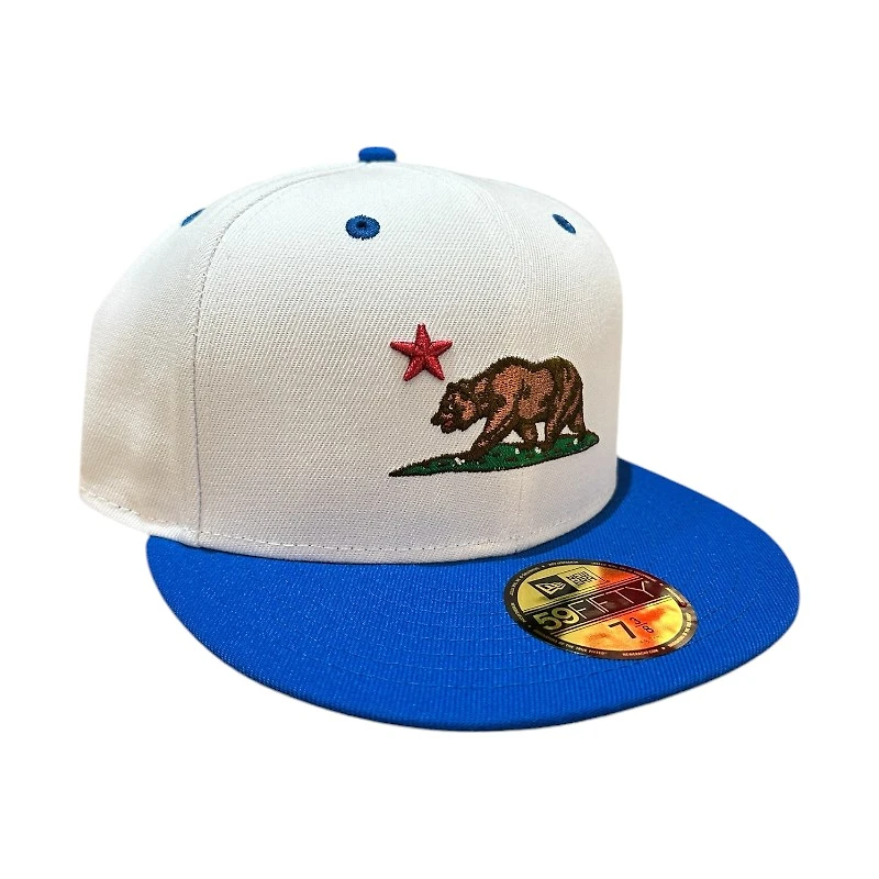 California Republic Optic White and Royal Blue Gray UV New Era 59FIFTY Fitted Hat