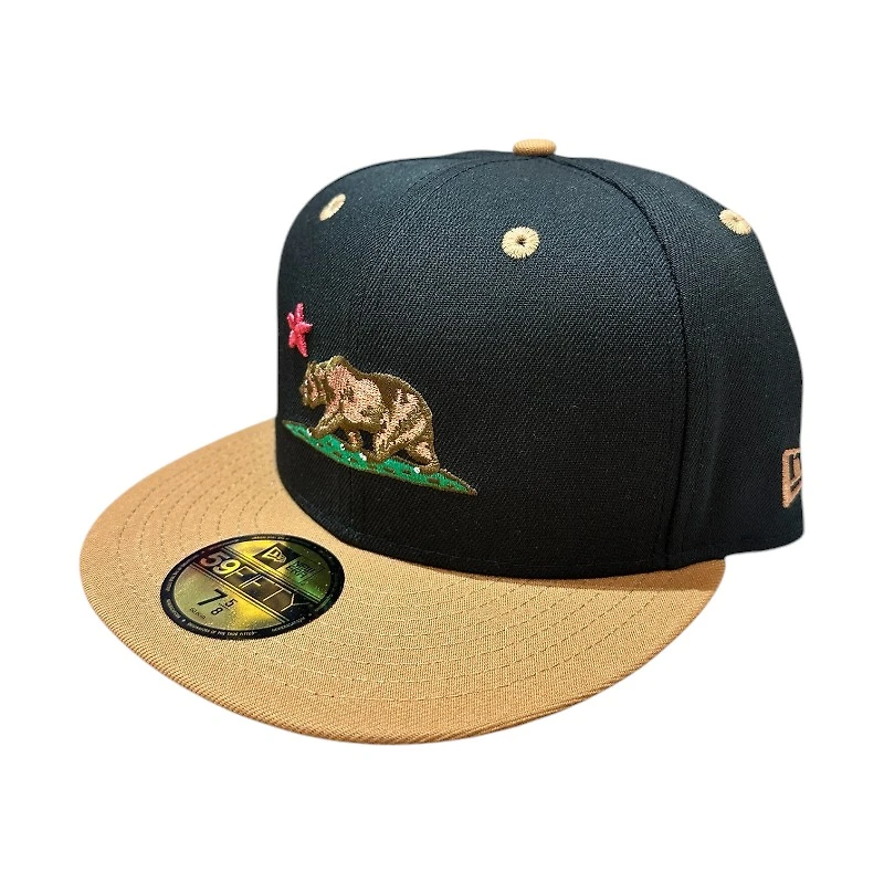 California Republic Black and Tan Gray UV New Era 59FIFTY Fitted Hat