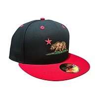 California Republic Black and Red Gray UV New Era 59FIFTY Fitted Hat
