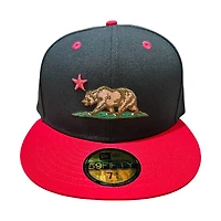 California Republic Black and Red Gray UV New Era 59FIFTY Fitted Hat