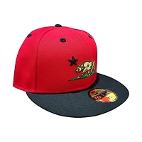 California Republic Red and Black Gray UV New Era 59FIFTY Fitted Hat