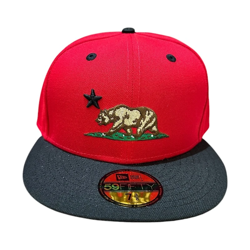 California Republic Red and Black Gray UV New Era 59FIFTY Fitted Hat
