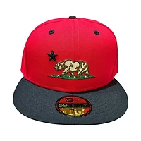 California Republic Red and Black Gray UV New Era 59FIFTY Fitted Hat
