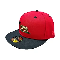 California Republic Red and Black Gray UV New Era 59FIFTY Fitted Hat