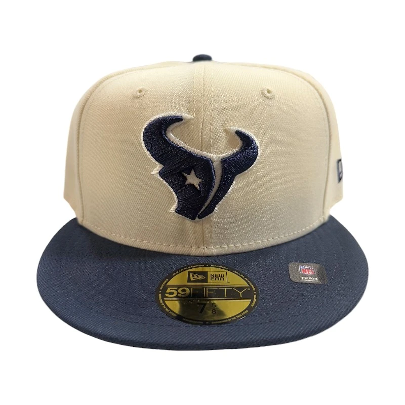 Houston Texans Cream Two Tone Pro Image Sports Exclusive Chrome Collection New Era 59FIFTY Fitted Hat