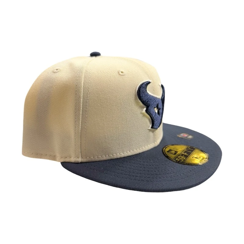 Houston Texans Cream Two Tone Pro Image Sports Exclusive Chrome Collection New Era 59FIFTY Fitted Hat