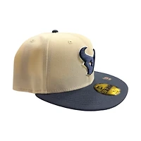 Houston Texans Cream Two Tone Pro Image Sports Exclusive Chrome Collection New Era 59FIFTY Fitted Hat