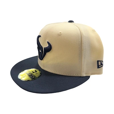Houston Texans Cream Two Tone Pro Image Sports Exclusive Chrome Collection New Era 59FIFTY Fitted Hat