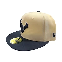 Houston Texans Cream Two Tone Pro Image Sports Exclusive Chrome Collection New Era 59FIFTY Fitted Hat