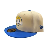 Los Angeles Ram Cream Two Tone Pro Image Sports Exclusive Chrome Collection New Era 59FIFTY Fitted Hat
