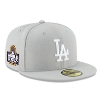 Los Angeles Dodgers Light Grey 2024 WS Participant Patch Gray UV New Era 59FIFTY Fitted Hat