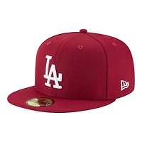 Los Angeles Dodgers Cardinal Red 2024 WS Participant Patch Gray UV New Era 59FIFTY Fitted Hat