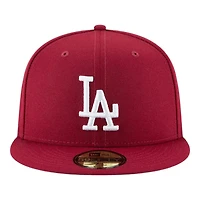 Los Angeles Dodgers Cardinal Red 2024 WS Participant Patch Gray UV New Era 59FIFTY Fitted Hat