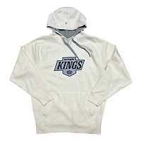 Los Angeles Kings Cream White Script Logo Victory Antigua Mens Long Sleeve Hoodie
