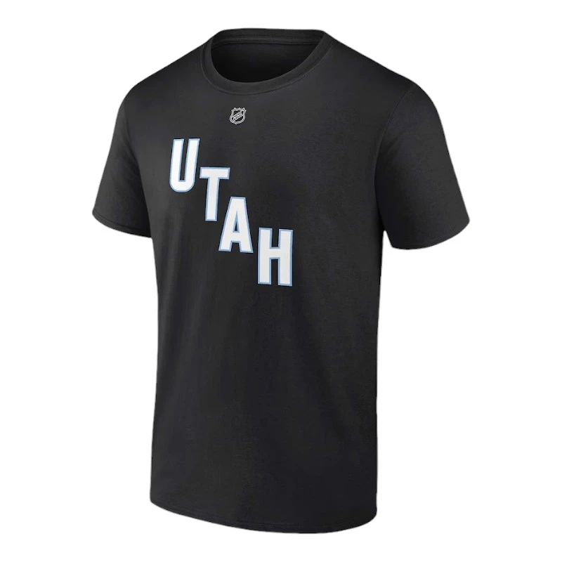 Utah Hockey Club Logan Cooley Black Authentic Stack Name & Number T-Shirt