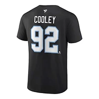 Utah Hockey Club Logan Cooley Black Authentic Stack Name & Number T-Shirt