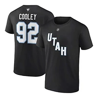 Utah Hockey Club Logan Cooley Black Authentic Stack Name & Number T-Shirt