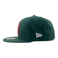 Mexico WBC Dark Green Gallo Side Patch Gray UV New Era 59FIFTY Fitted Hat