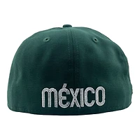 Mexico WBC Dark Green Gallo Side Patch Gray UV New Era 59FIFTY Fitted Hat