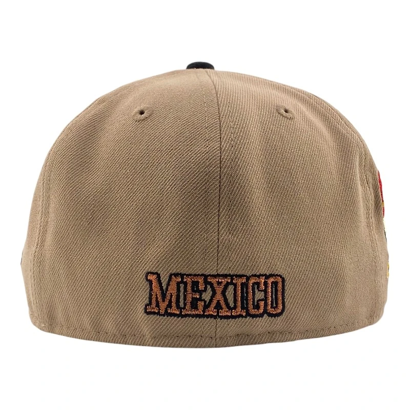 Mexico WBC Camel Brown and Black Gallo Side Patch Gray UV New Era 59FIFTY Fitted Hat