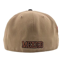 Mexico WBC Camel Brown and Black Gallo Side Patch Gray UV New Era 59FIFTY Fitted Hat
